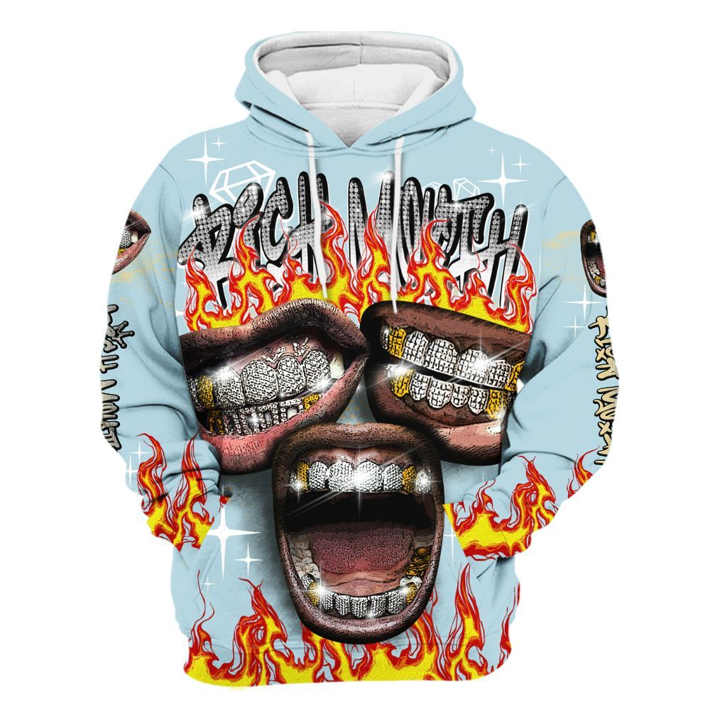 Hoodie To Match Low Year Of The Snake 11s - Rich Mouth Fire Rap Retro 90s All Over Print