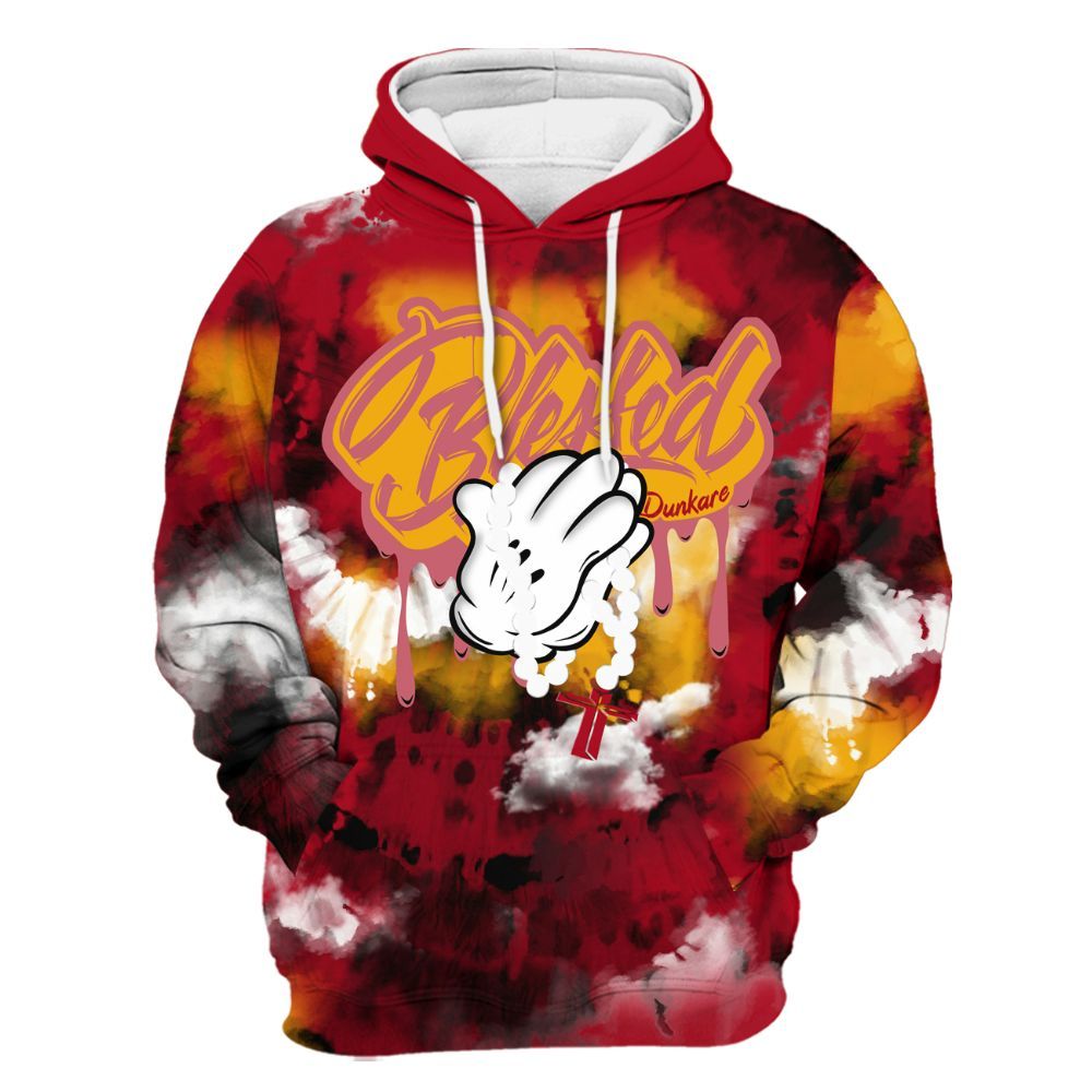 Hoodie To Match Cardinal 7s - God Blessed Tie Dye All Over Print