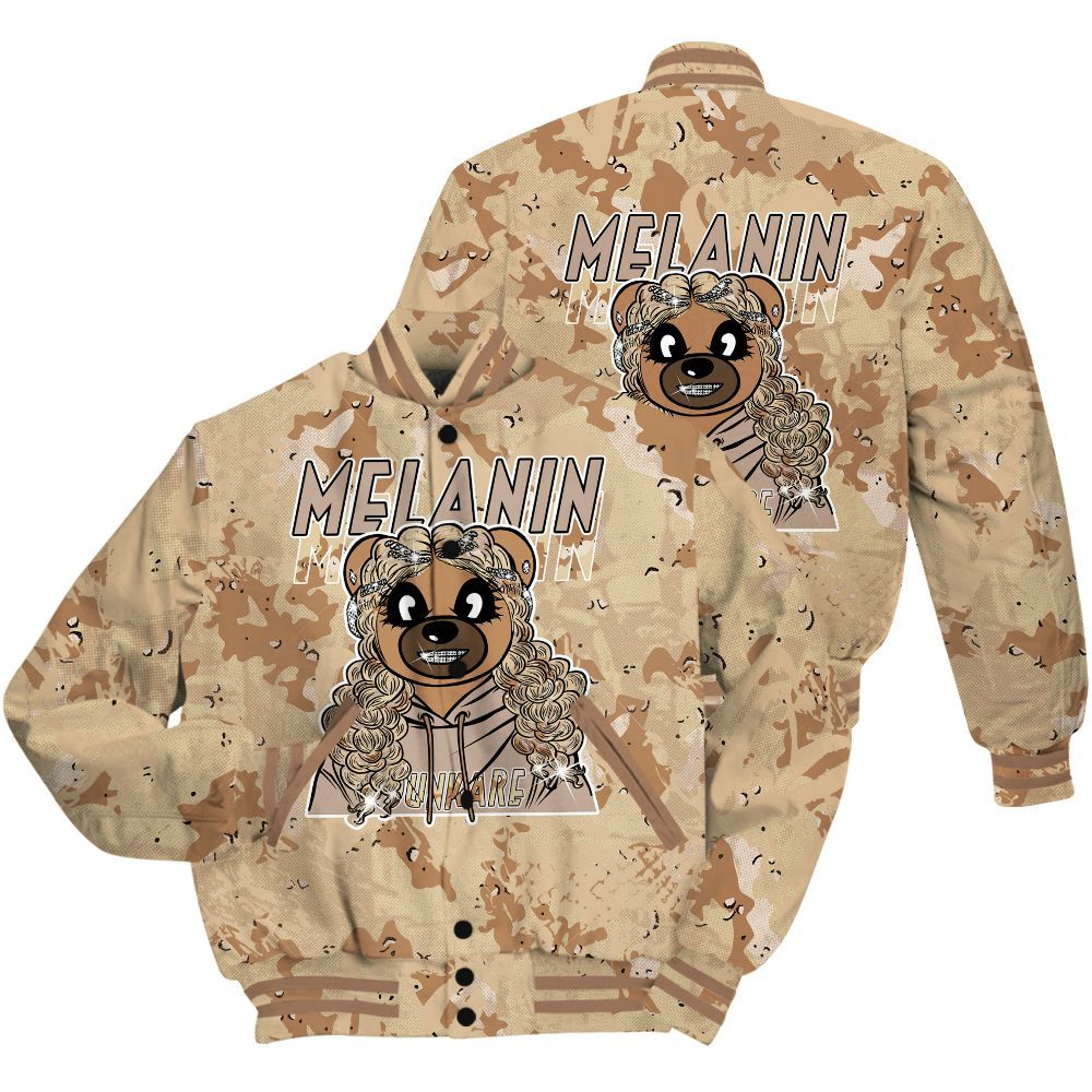 Varsity Jacket To Match Desert Camo 3s Shirt - Pigments Bear Heart Grunge All Over Print