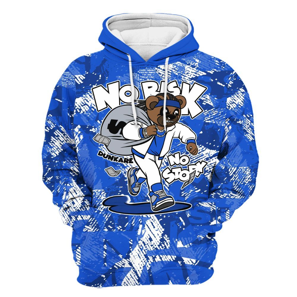 Hoodie To Match Air Foamposite One Royal - Certain Bear Abstract Graffiti All Over Print