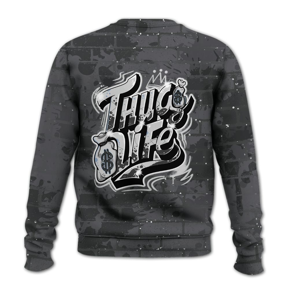 Sweatshirt To Match Reverse Oreo 6s - Free Thug Living Graphic Brick Art All Over Print