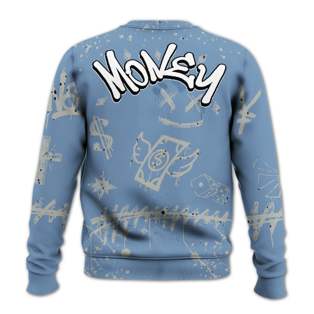 Sweatshirt To Match University Blue 4s - Everybody Paid In Full Crayon All Over Print