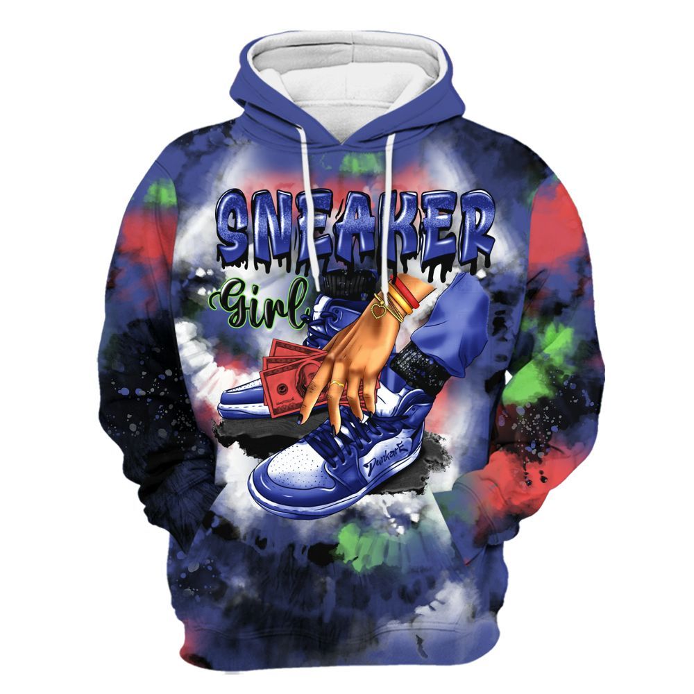 Hoodie To Match KD 4 Nerf - SNEAKER Girl Money Drip Tie Dye All Over Print