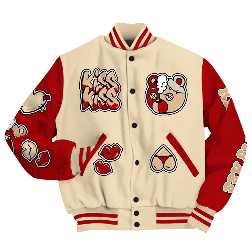 Varsity Jacket To Match Dunk Low Strawberry Waffle - Kiss My Hugz All Over Print
