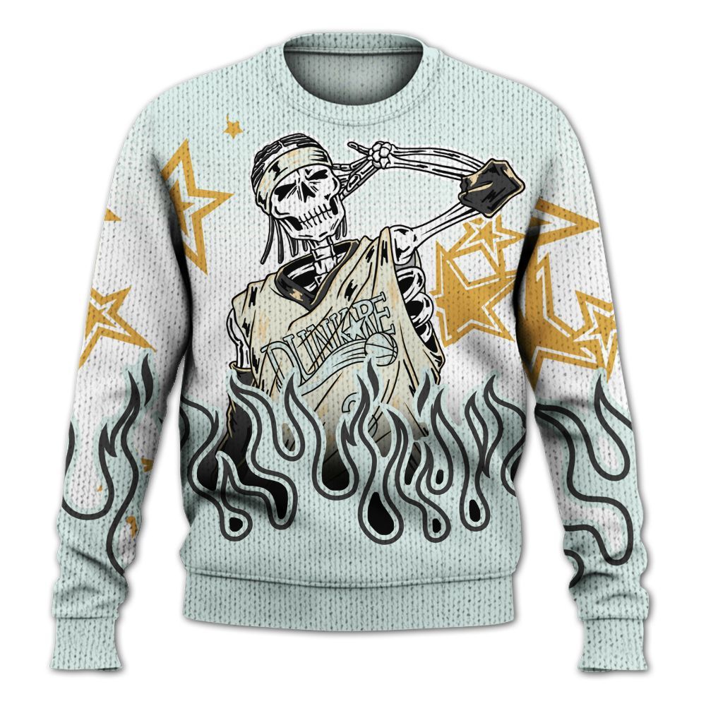 Knitted Sweater To Match Pure Platinum 4s - Allen Answer Unique Fire Custom Name