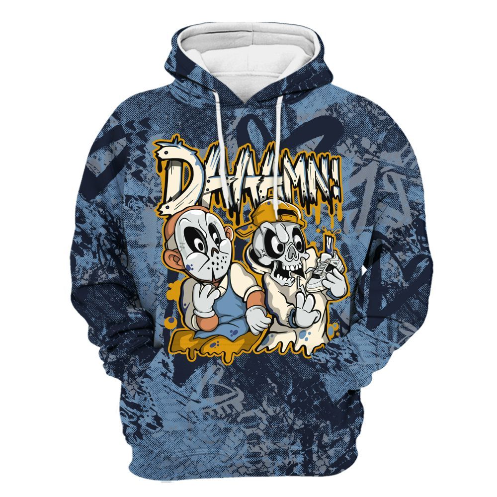 Hoodie To Match High OG First In Flight 1s - Damn Shoe Graphic Heart Grunge All Over Print