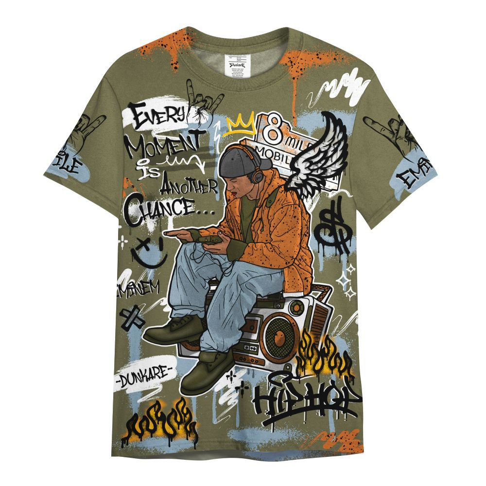 Shirt To Match Olive 5s - 8Mile Movie Graffiti All Over Print