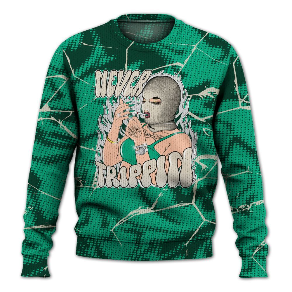 Knitted Sweater To Match Oxidized Green 4s - Ne'er Trippin' Unique Crack