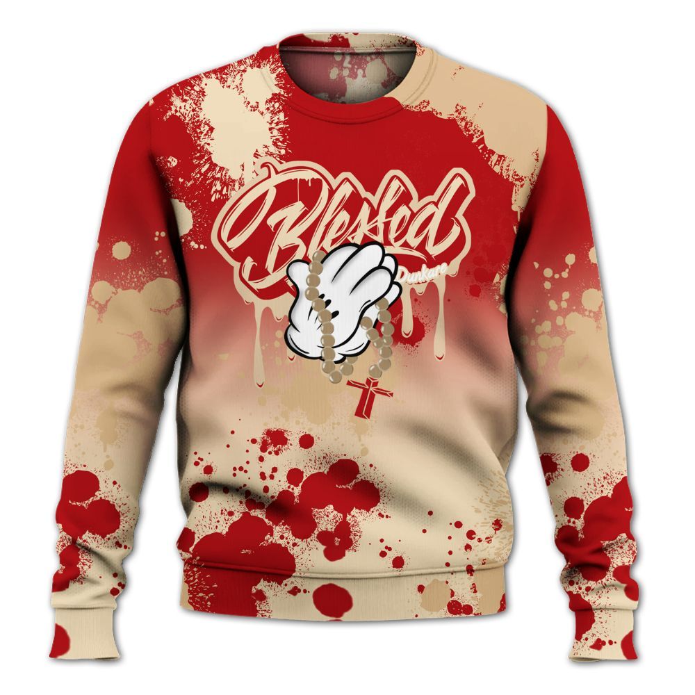 Sweatshirt To Match Dunk Low Strawberry Waffle - God Blessed Dripping All Over Print