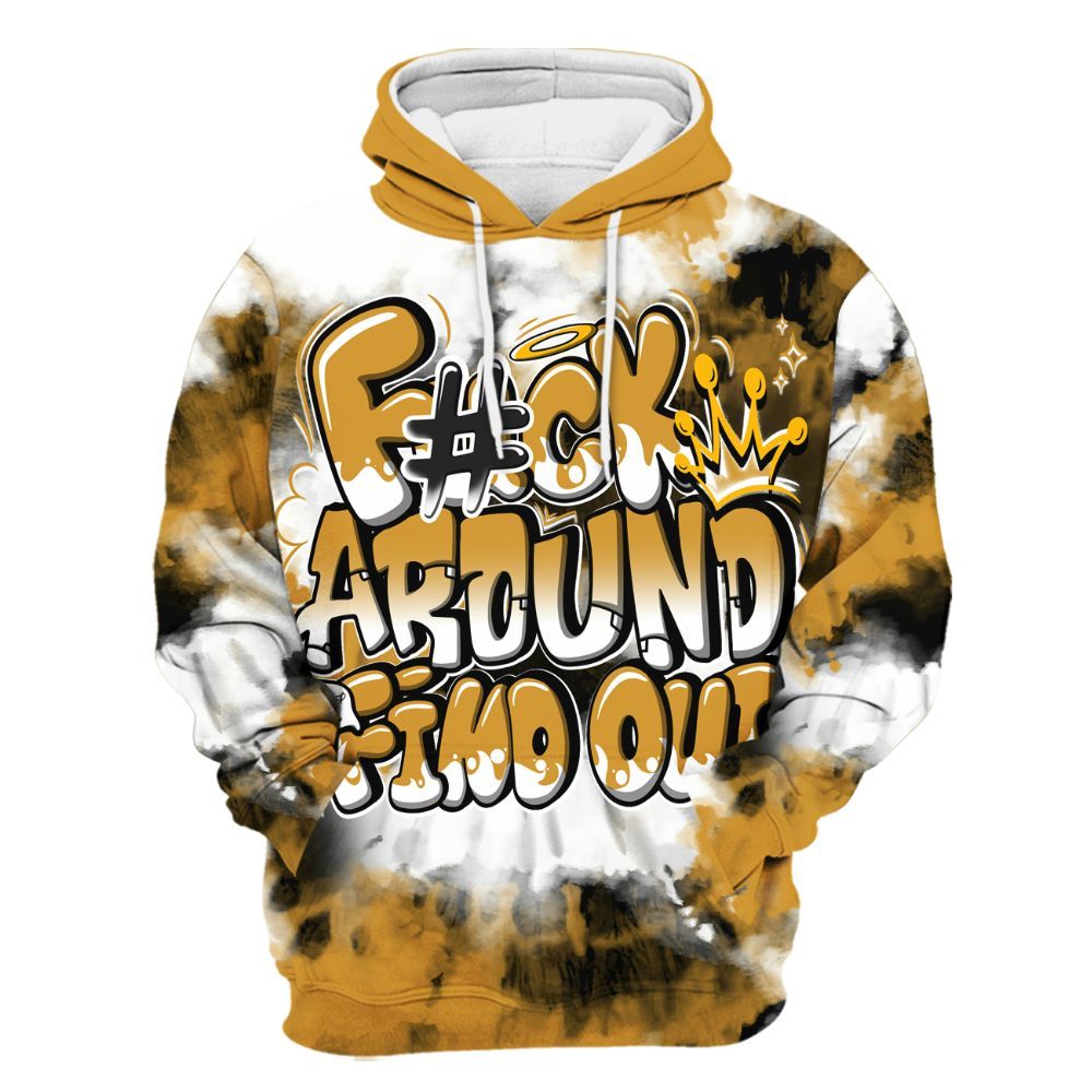 Hoodie To Match Dunk Low Wheat Pale Ivory - Tie Dye FK Around Find Out All Over Print