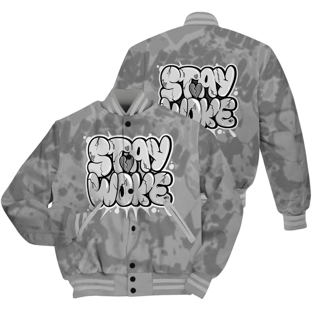 Varsity Jacket To Match Black Wolf Grey 12s Shirt - Stay And Woken Street All Over Print