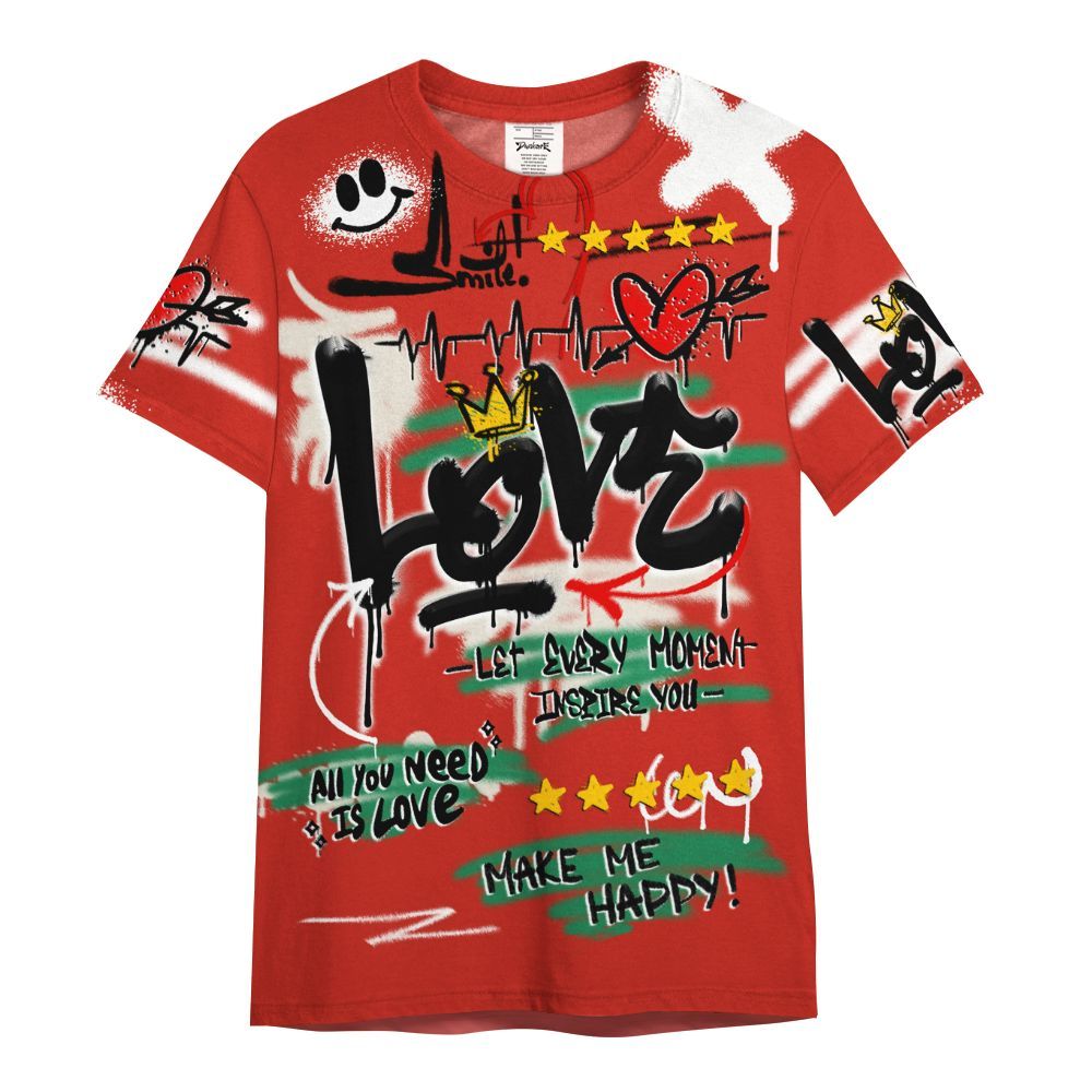 Shirt To Match Retro El Vuelo 3s Shirt, Happy Love Beats Graffiti Streetwear All Over Print
