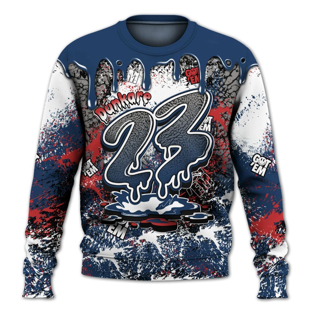 Sweatshirt To Match SP Sport Royal 3s - Dripping 23 Drip All Over Print