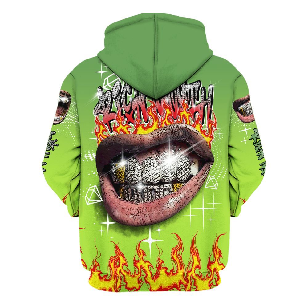 Hoodie To Match Kobe 6 SE Grinch - Rich Mouth Fire Rap Retro 90s All Over Print