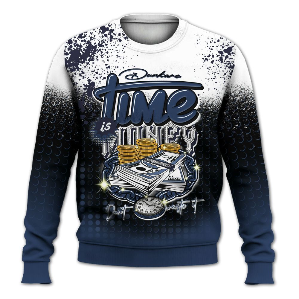 Sweatshirt To Match Low 85 Metallic Blue 1s - Halftone Time Is Money All Over Print