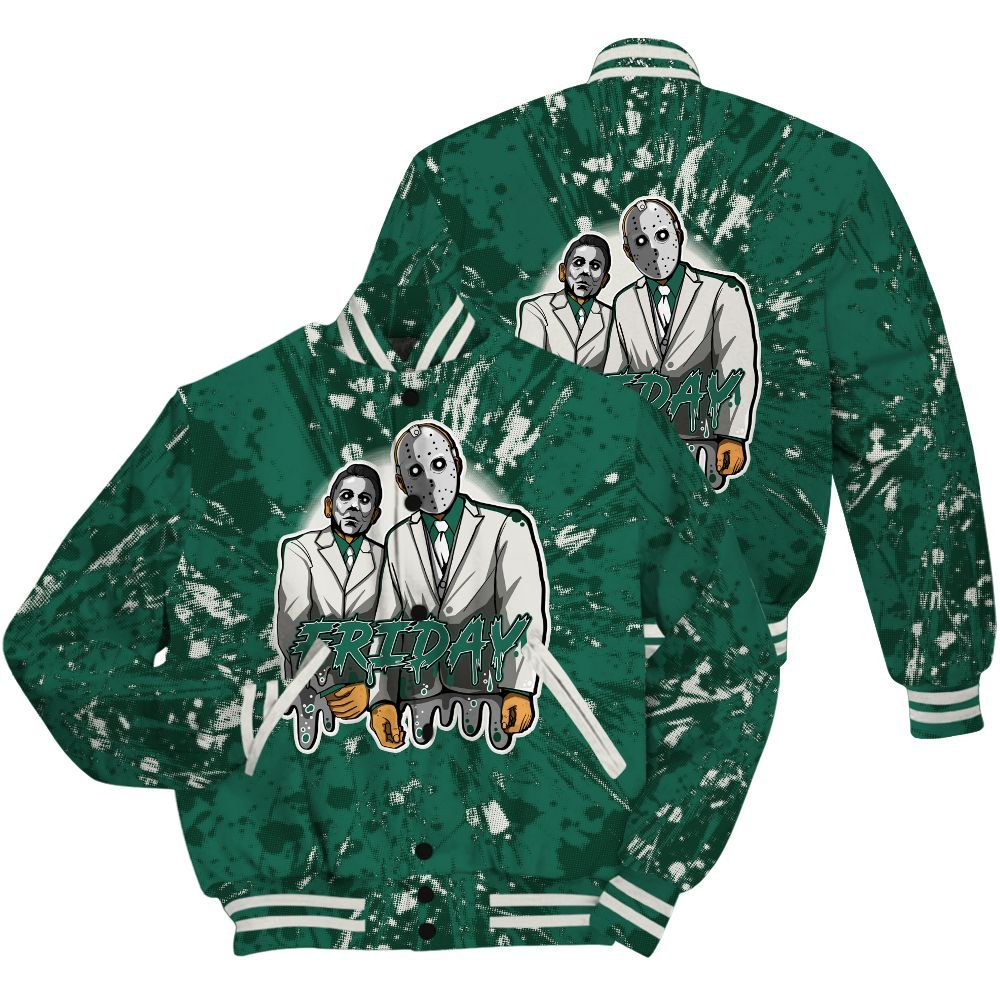 Varsity Jacket To Match Oxidized Green 4s Shirt - Friday Halloween Graphic Luxury All Over Print