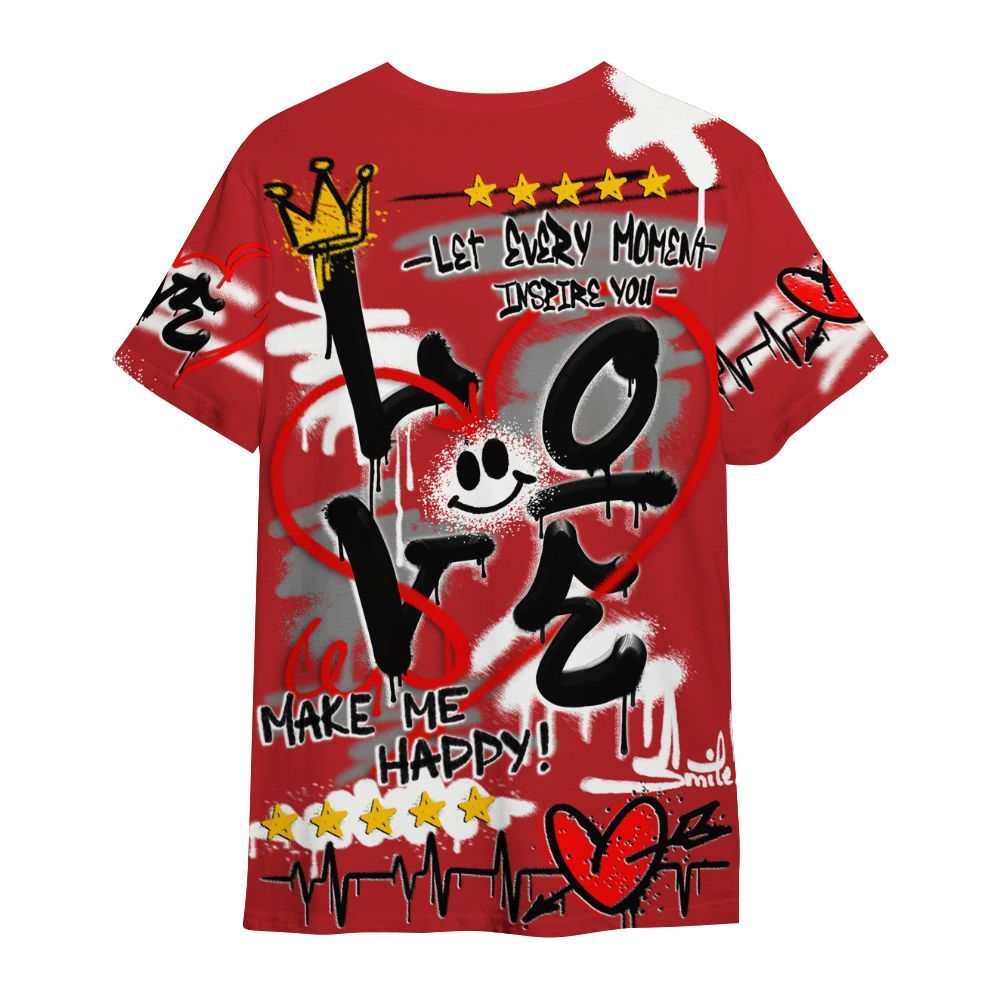 Shirt To Match Retro Cherry 12s - Happy Love Beats Graffiti Streetwear All Over Print