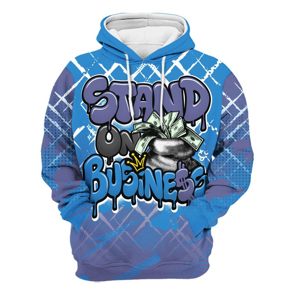 Hoodie To Match Hi-Res Blue 700s - Halftone Stand Business Dripping All Over Print