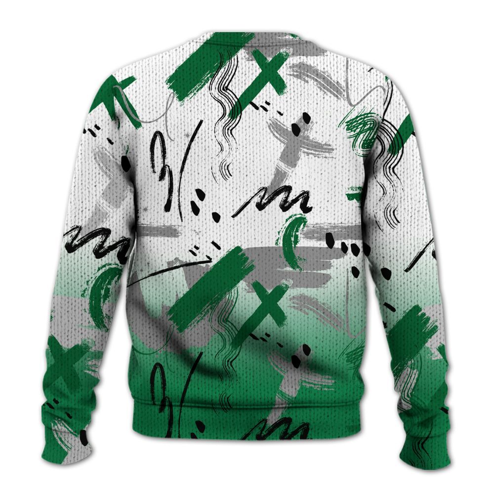 Knitted Sweater To Match Pine Green 13s - Money Hustle Grind Pray