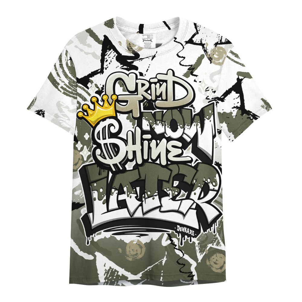Shirt To Match Low OG Medium Olive 1s - Grind Shine Later Drip All Over Print