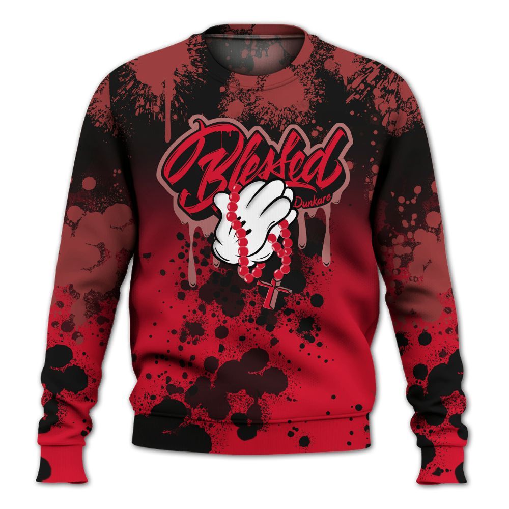 Sweatshirt To Match Air Max Sunder Gore Tex Fire Red - God Blessed Ink Drip All Over Print