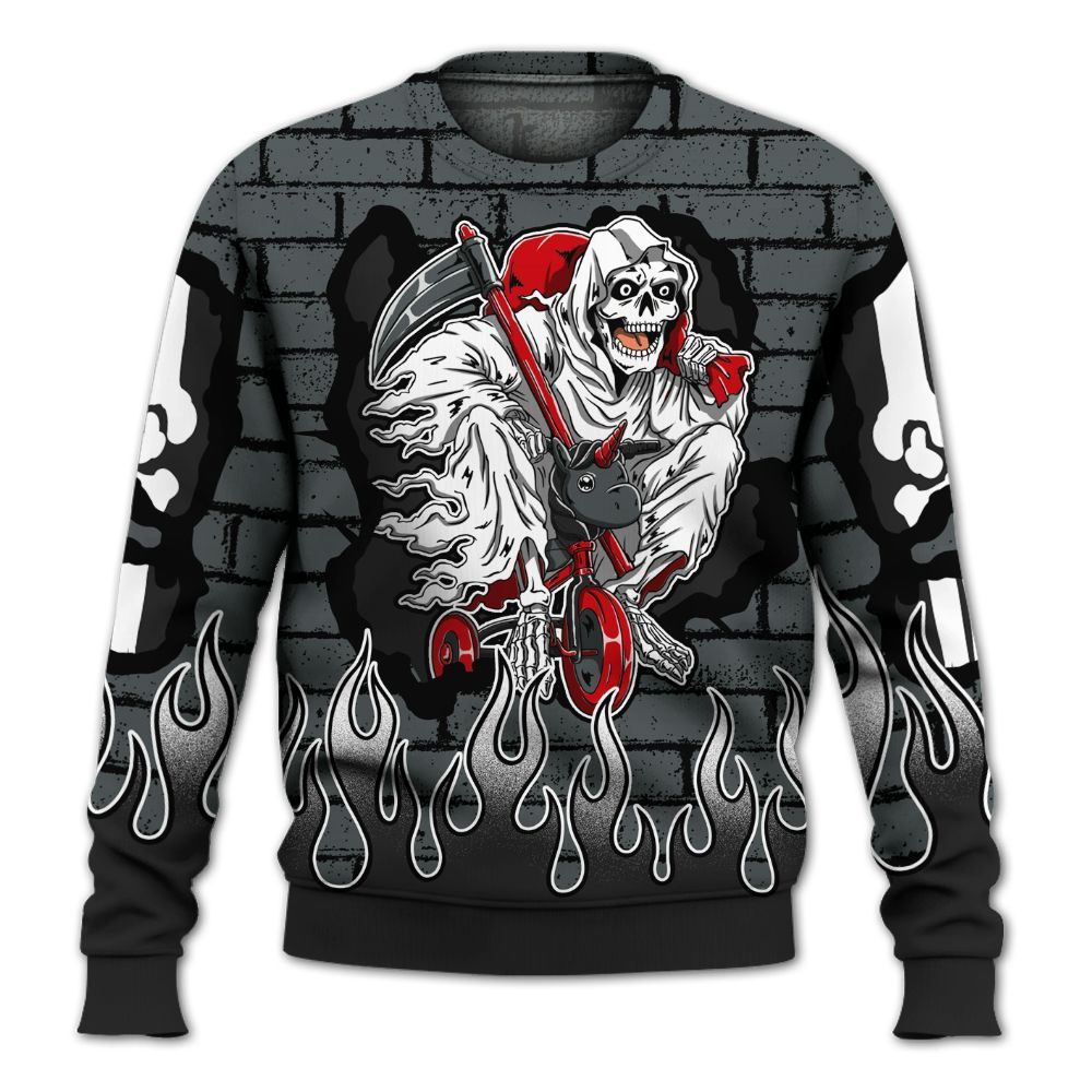 Sweatshirt To Match Black RM Nigel Sylvester 4s - Self Make Skeleton Crashed All Over Print