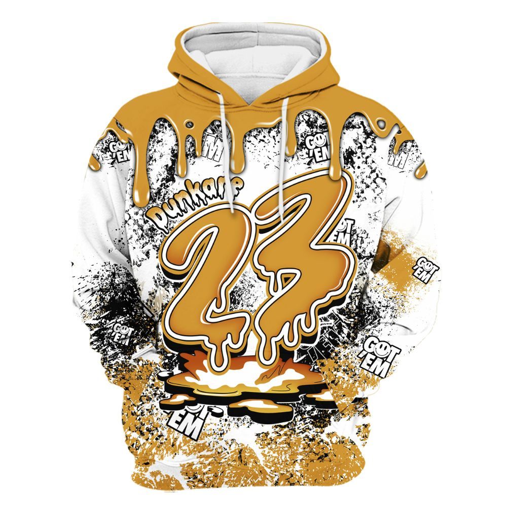 Hoodie To Match Dunk Low Wheat Pale Ivory - Dripping 23 Drip All Over Print