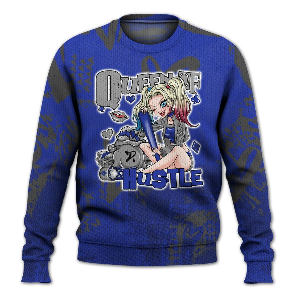 Knitted Sweater To Match Air Max Plus Black Racer Blue - Hustles Quiinn Heart Grunge