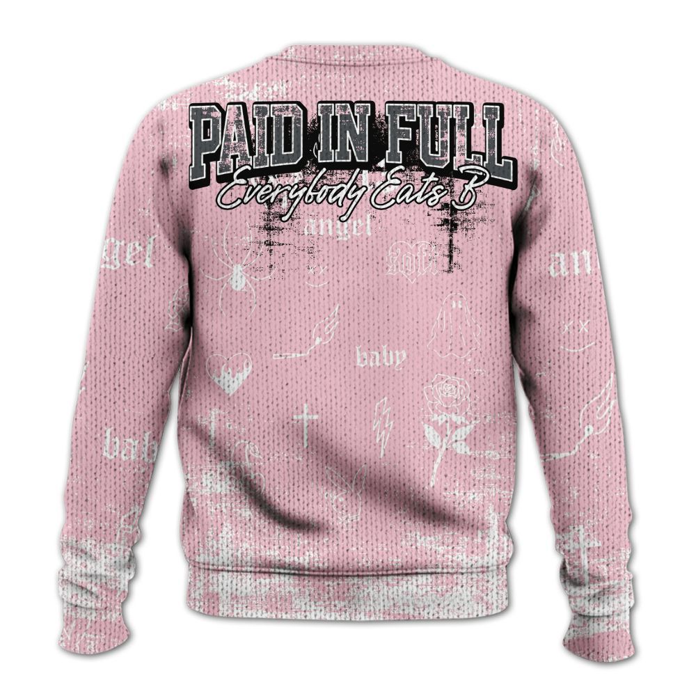 Sweater To Match Retro Awake Arctic Pink - Paid In Full Money Graphic