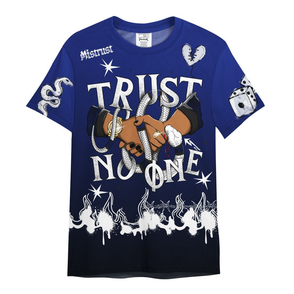 Shirt To Match Air Max Plus Black Racer Blue - Trust No One Snake-Bite Doodle Crayon All Over Print