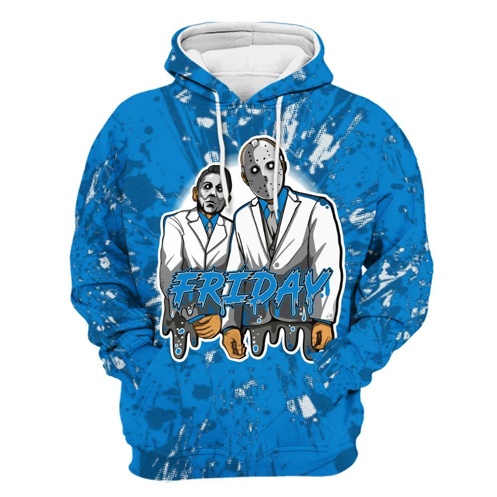 Hoodie To Match Military Blue 4s - Friday Halloween Graphic Luxury All Over Print