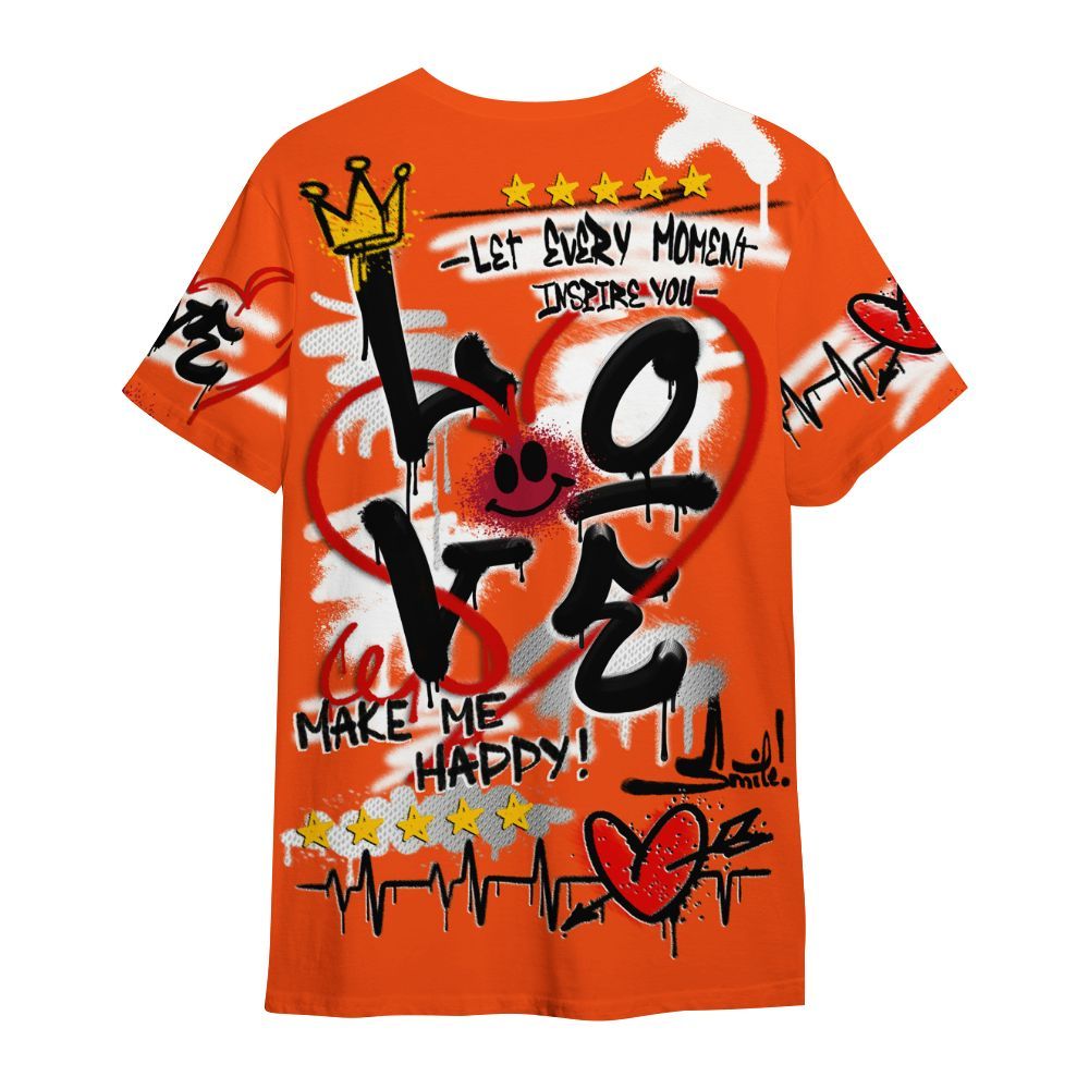 Shirt To Match Kobe 6 Protro Total Orange - Happy Love Beats Graffiti Streetwear All Over Print