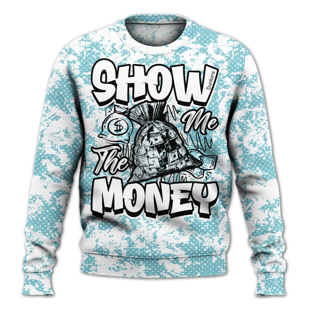 Sweatshirt To Match Low Legend Blue 11s - Show Me The Money Retro All Over Print