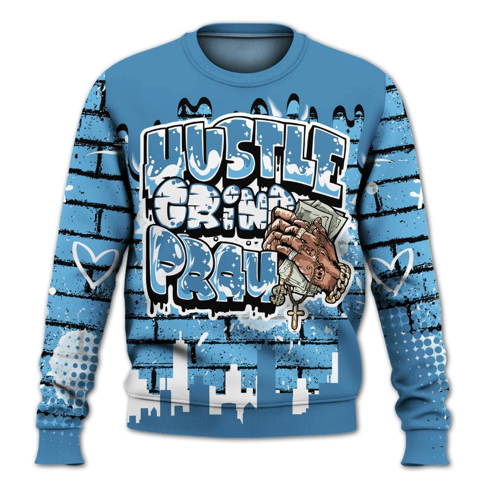 Sweatshirt To Match Melo 12s - Hustles Grind Pray Drip All Over Print