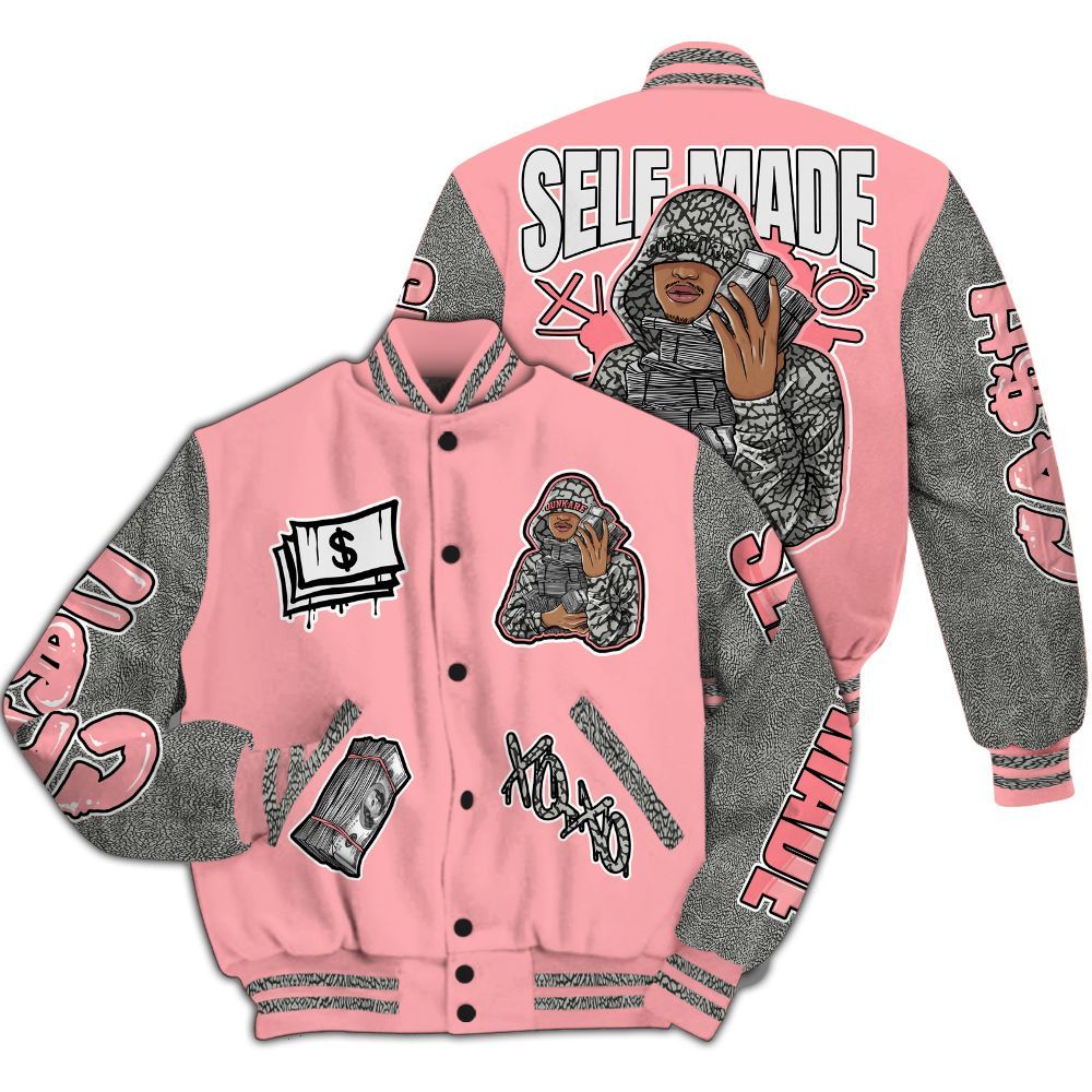 Varsity Jacket To Match Retro Wings 3s - Selfmade Unique All Over Print