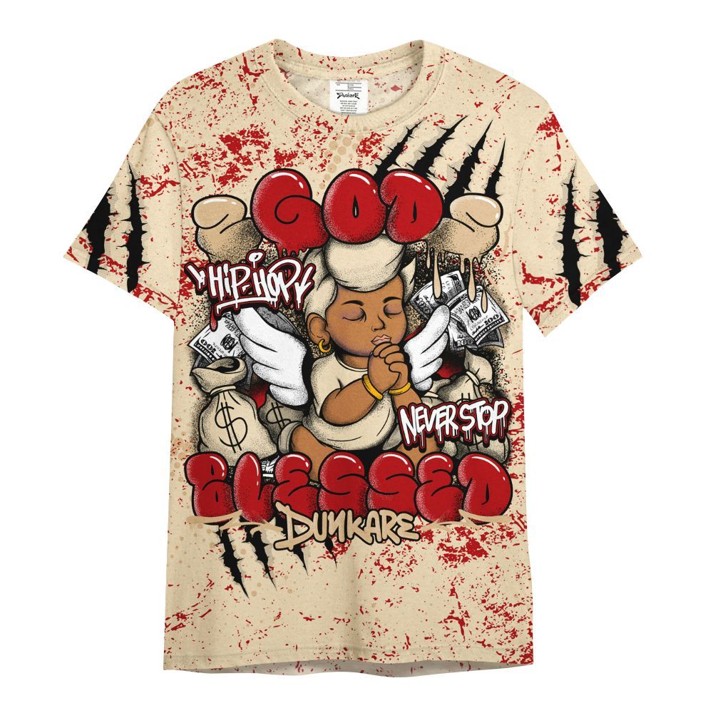 Shirt To Match Dunk Low Strawberry Waffle - God Blessed All Over Print