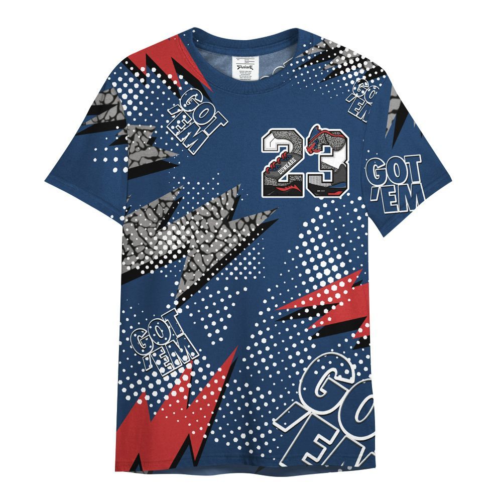 Shirt To Match SP Sport Royal 3s - Custom Name Number 23 5s All Over Print