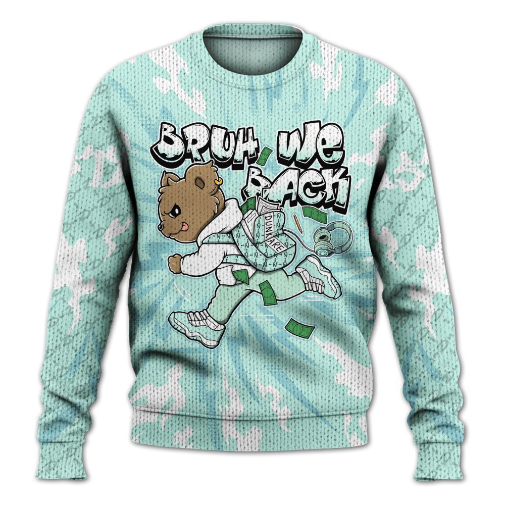 Sweater To Match Retro Low Igloo 11s - Bruh We Back Bear Graphic