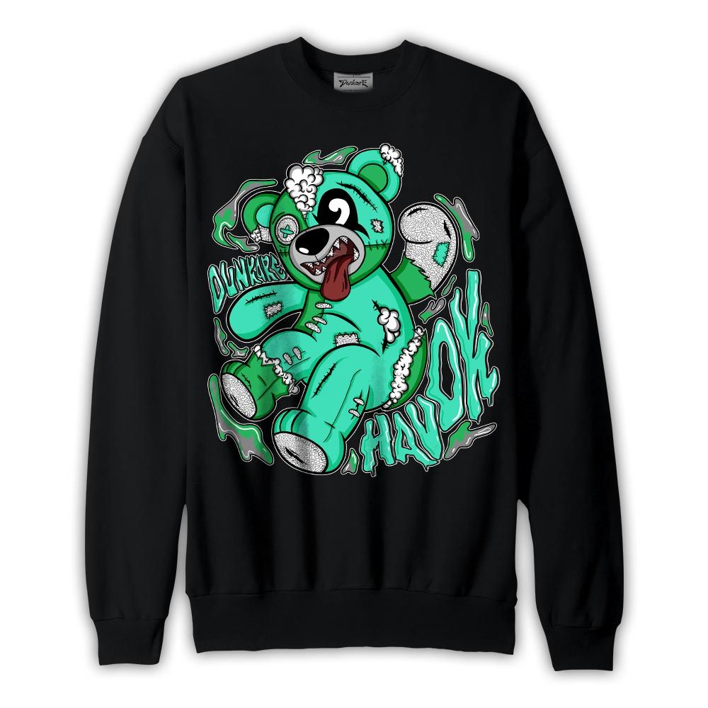 Sweatshirt To match Black Green Glow 3s Sweatshirt - Havok Bear Graphic