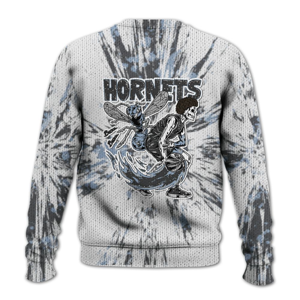 Knitted Sweater To Match Reverse Black White 6s - Hornets Skeleton Luxury