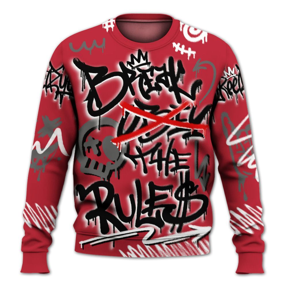 Sweatshirt To Match Red Flint 13s - Break Rules Streetwear All Over Print