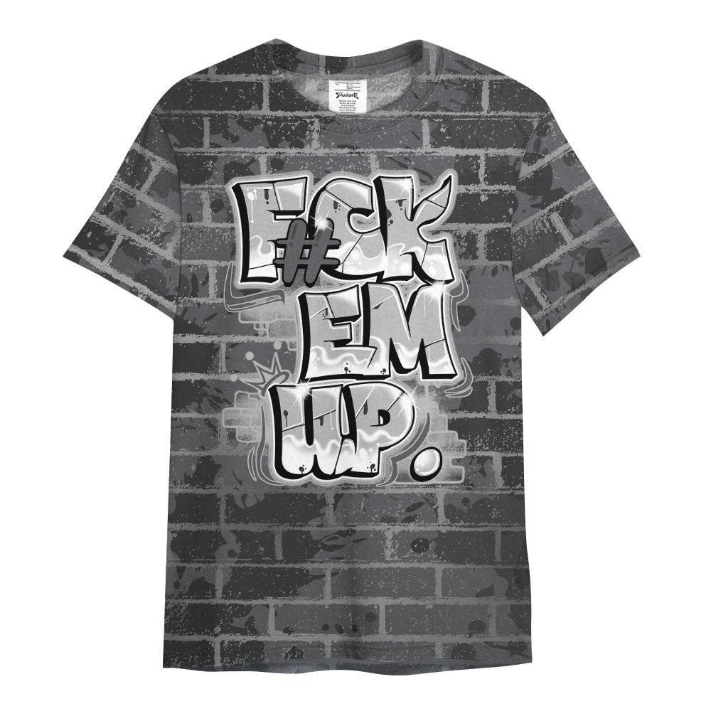 Shirt To Match White Thunder 4s - F#ck Em Graphic Brick Art All Over Print