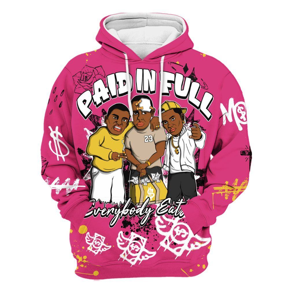 Hoodie To Match Comic 4s - Everybody Paid In Full Crayon All Over Print