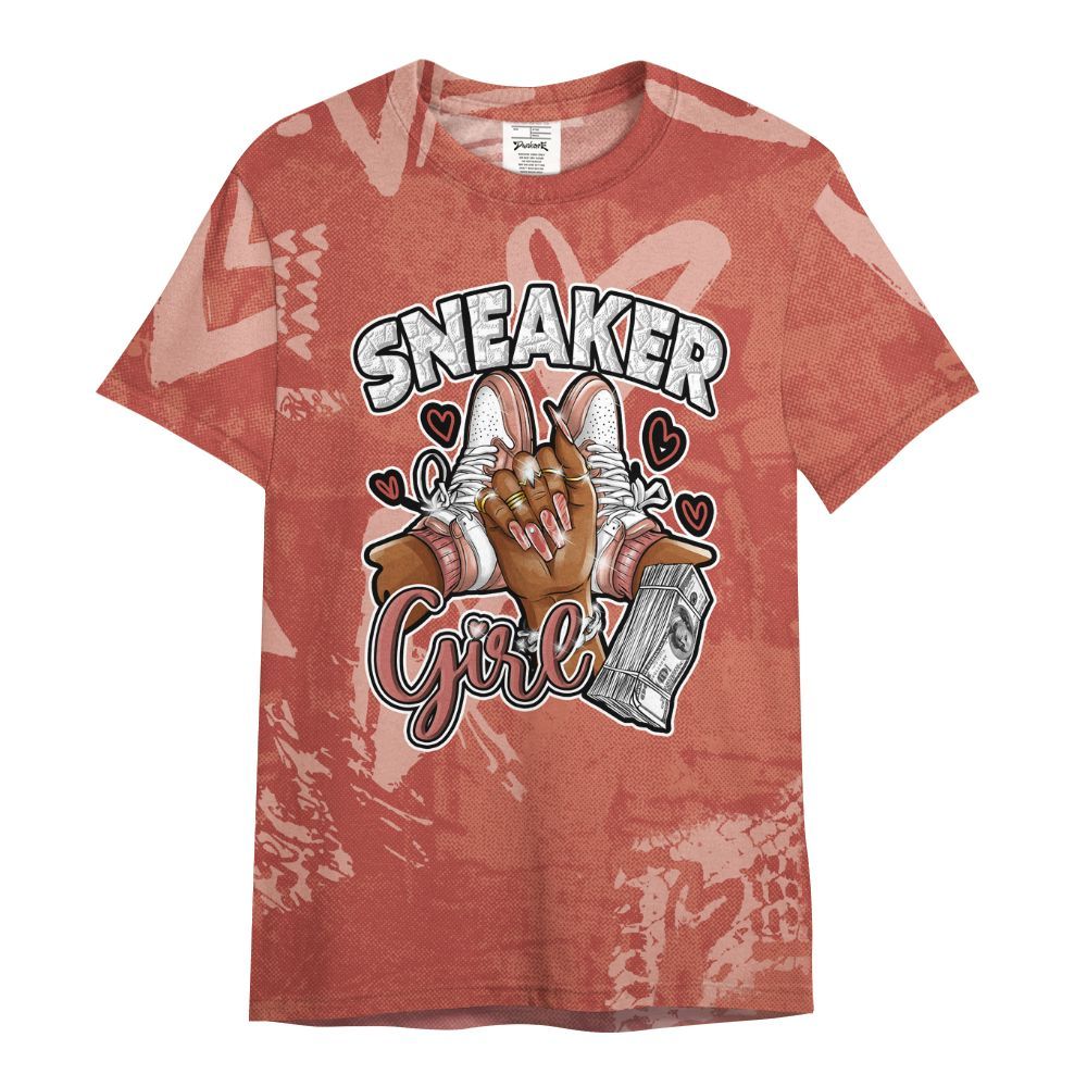 Shirt To Match Dune Red 13s - Sneakerz Girlz Heart Grunge All Over Print