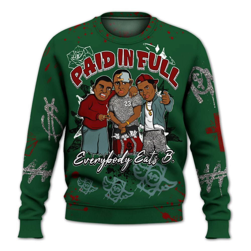 Sweatshirt To Match Concrete Rose 3s - Everybody Paid In Full Crayon All Over Print