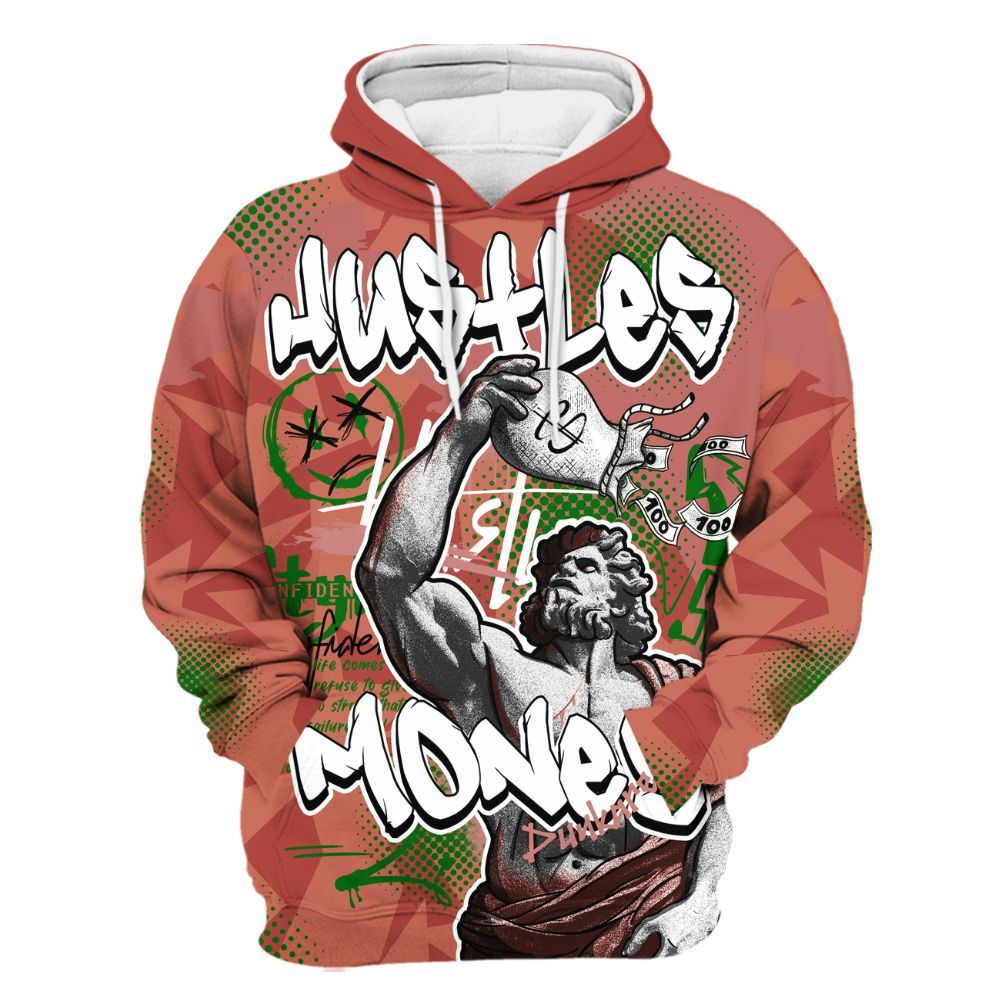 Hoodie To Match Dune Red 13s - Huslte Money Retro All Over Print