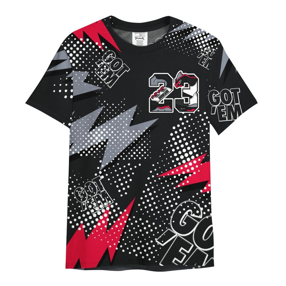 Shirt To Match Mid Black Metallic 1s - Custom Name Number 23 5s All Over Print