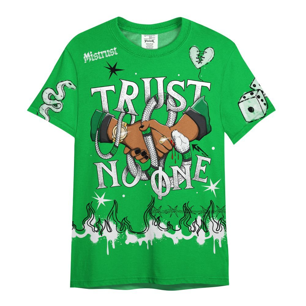 Shirt To Match Lucky Green 5s - Trust No One Snake-Bite Doodle Crayon All Over Print