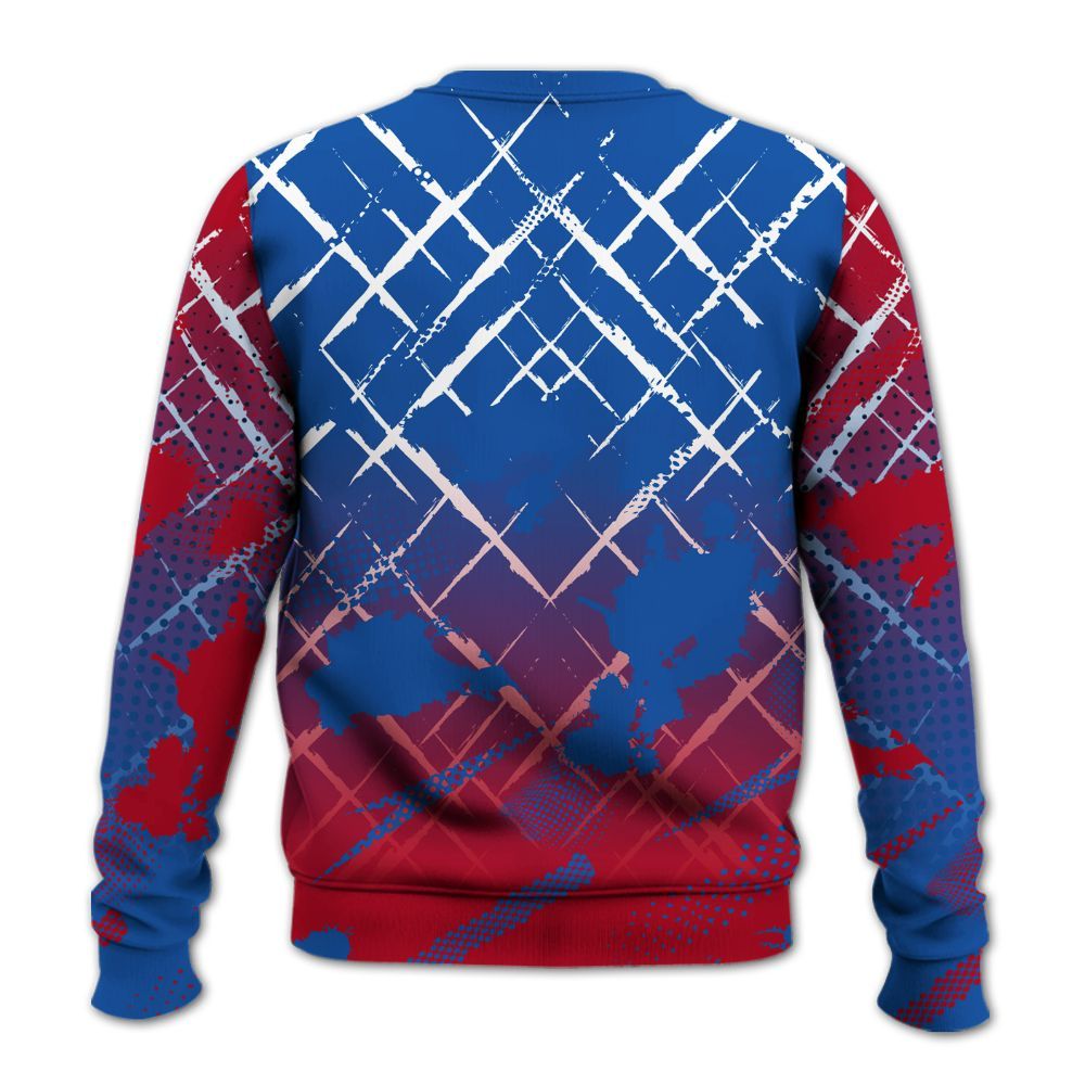 Sweatshirt To Match Air Griffey Max Black Red Navy Blue 1s - Halftone Stand Business Dripping All Over Print