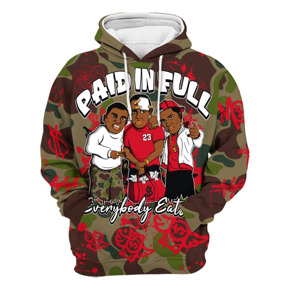 Hoodie To Match Air Max 90 Duck Camo Red - Everybody Paid In Full Crayon All Over Print